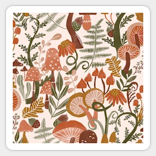 Avery earth tones woodland toadstools Sticker